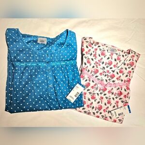 Women's Sleepwear - 2 for 1 a Floral and a Polka Dot Night Gown NWT Size Medium